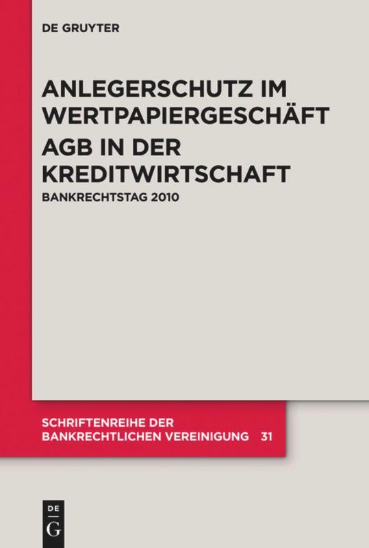 Cover: 9783110248913 | Anlegerschutz im Wertpapiergeschäft. AGB in der Kreditwirtschaft