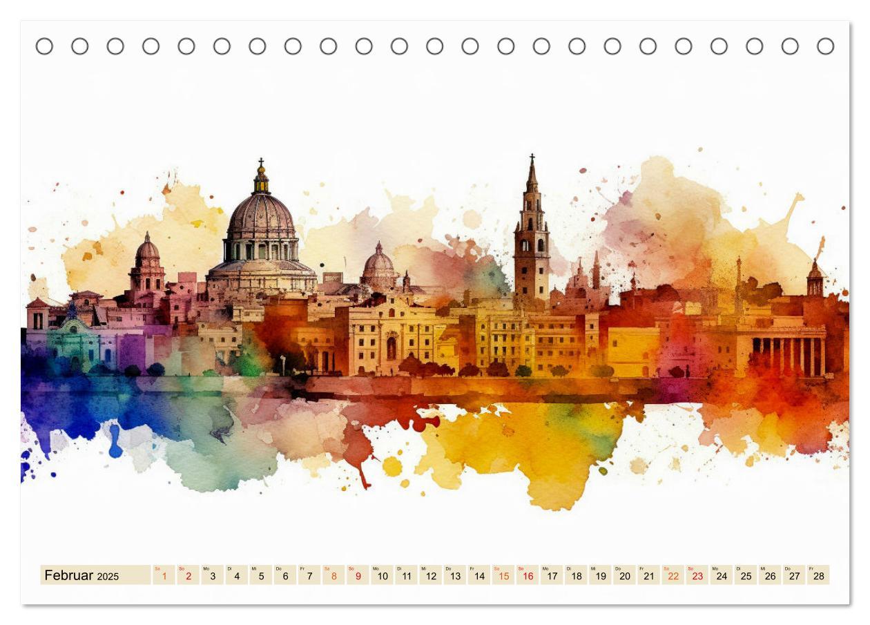 Bild: 9783383898310 | Skylines - bunte Städte (Tischkalender 2025 DIN A5 quer), CALVENDO...