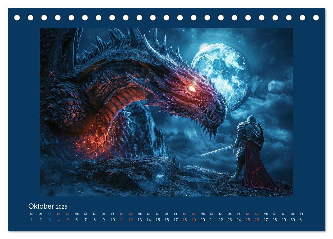 Bild: 9783383821455 | Drachenkrieger (Tischkalender 2025 DIN A5 quer), CALVENDO...