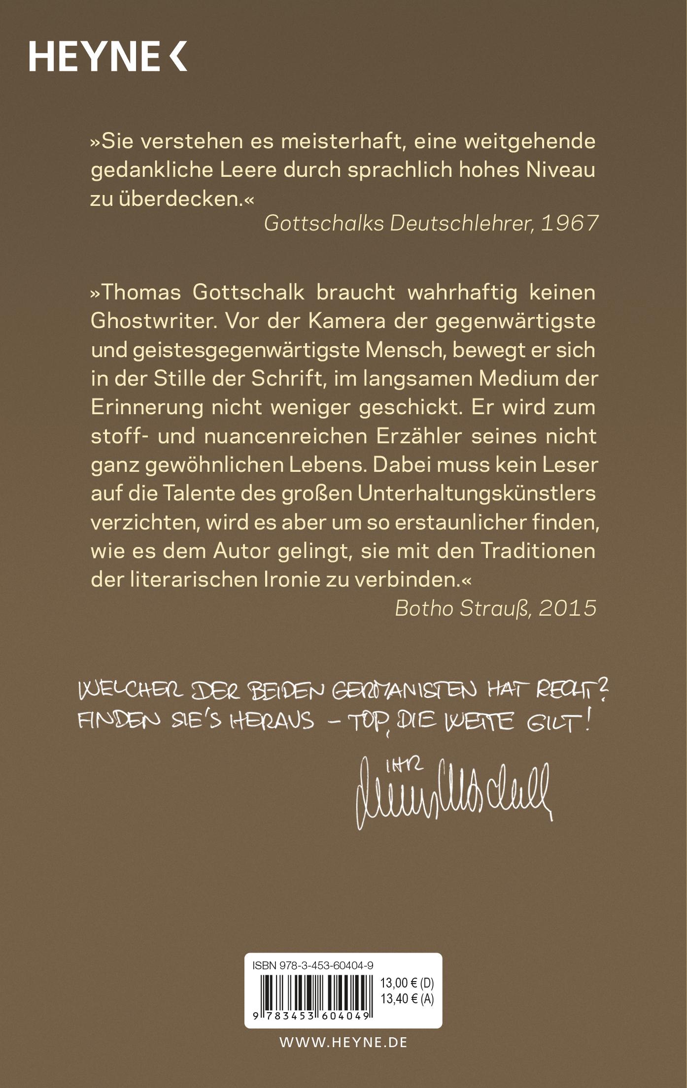 Bild: 9783453604049 | Herbstblond | Die Autobiographie | Thomas Gottschalk | Taschenbuch