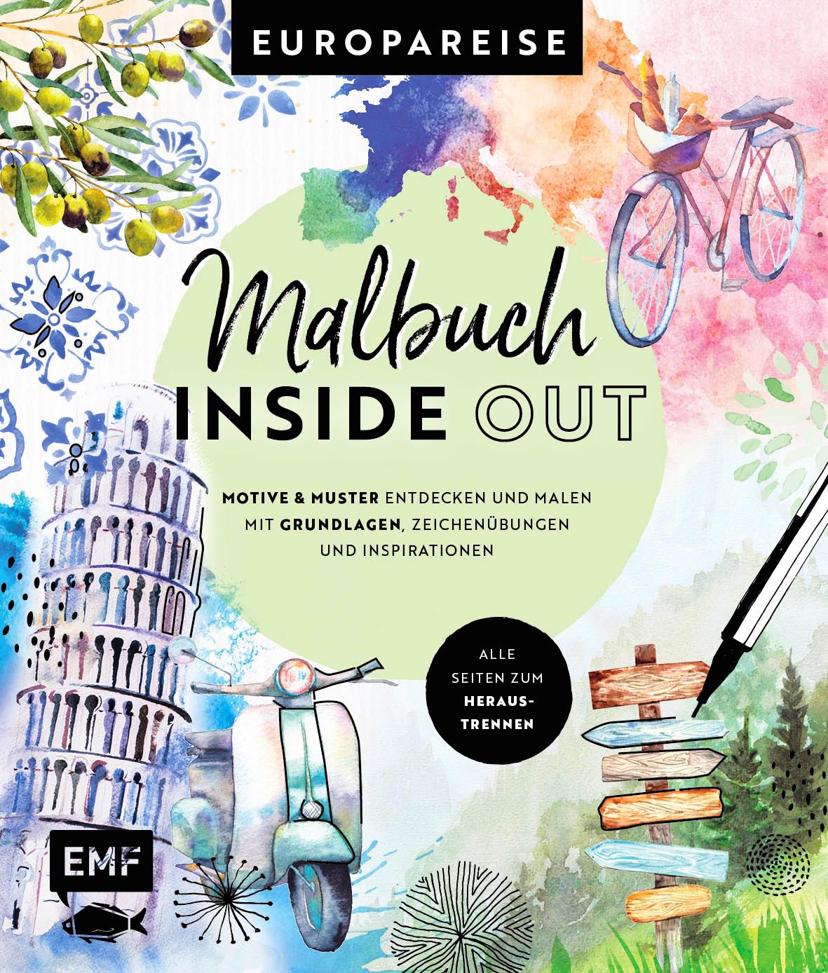 Cover: 9783745915389 | Malbuch Inside Out: Watercolor Europareise | Taschenbuch | 96 S.