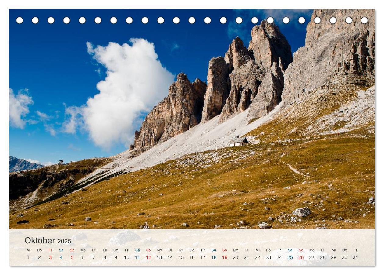 Bild: 9783383786358 | Dolomiten - Rundreise um Drei Zinnen (Tischkalender 2025 DIN A5...