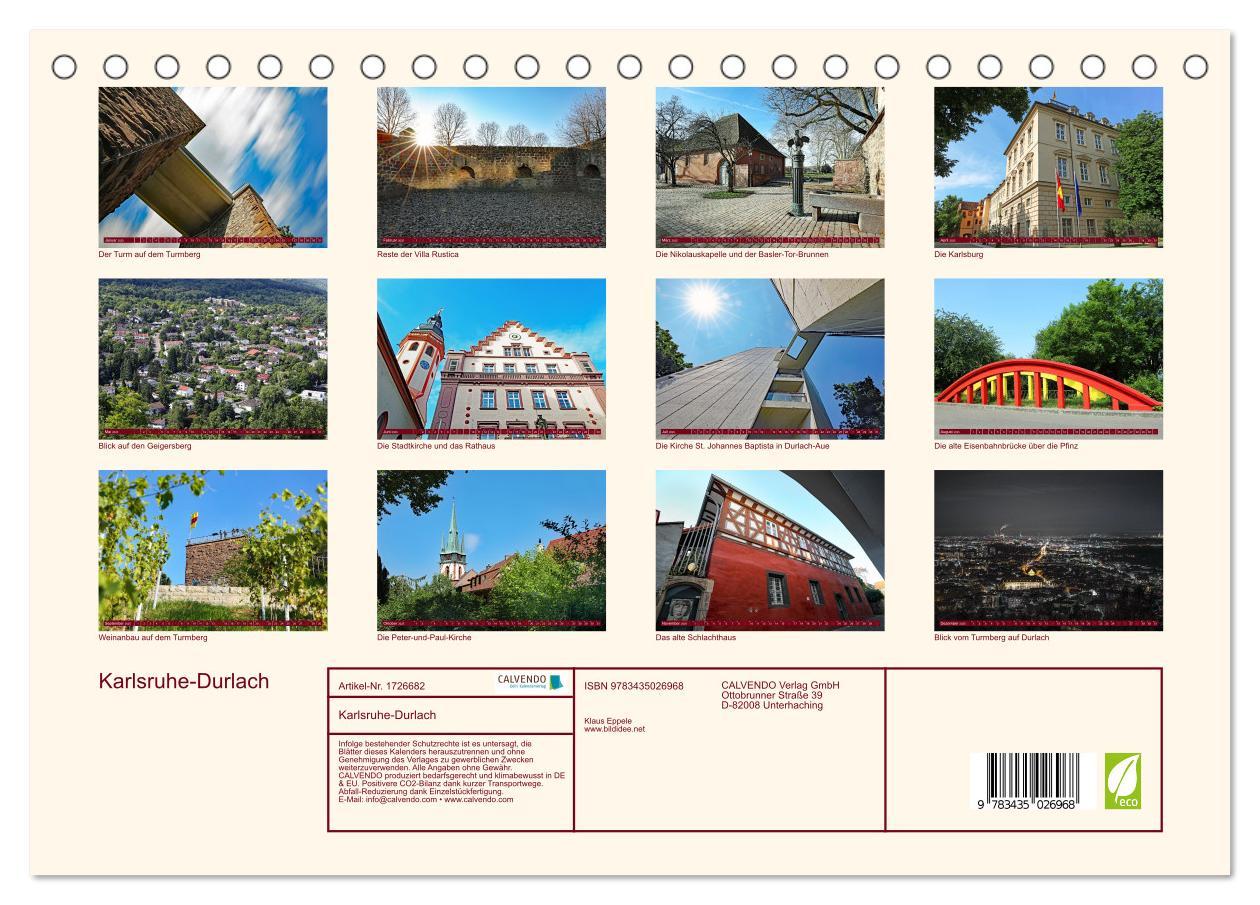 Bild: 9783435026968 | Karlsruhe-Durlach (Tischkalender 2025 DIN A5 quer), CALVENDO...