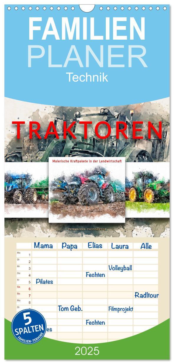 Cover: 9783457108819 | Familienplaner 2025 - Traktoren - malerische Kraftpakete in der...