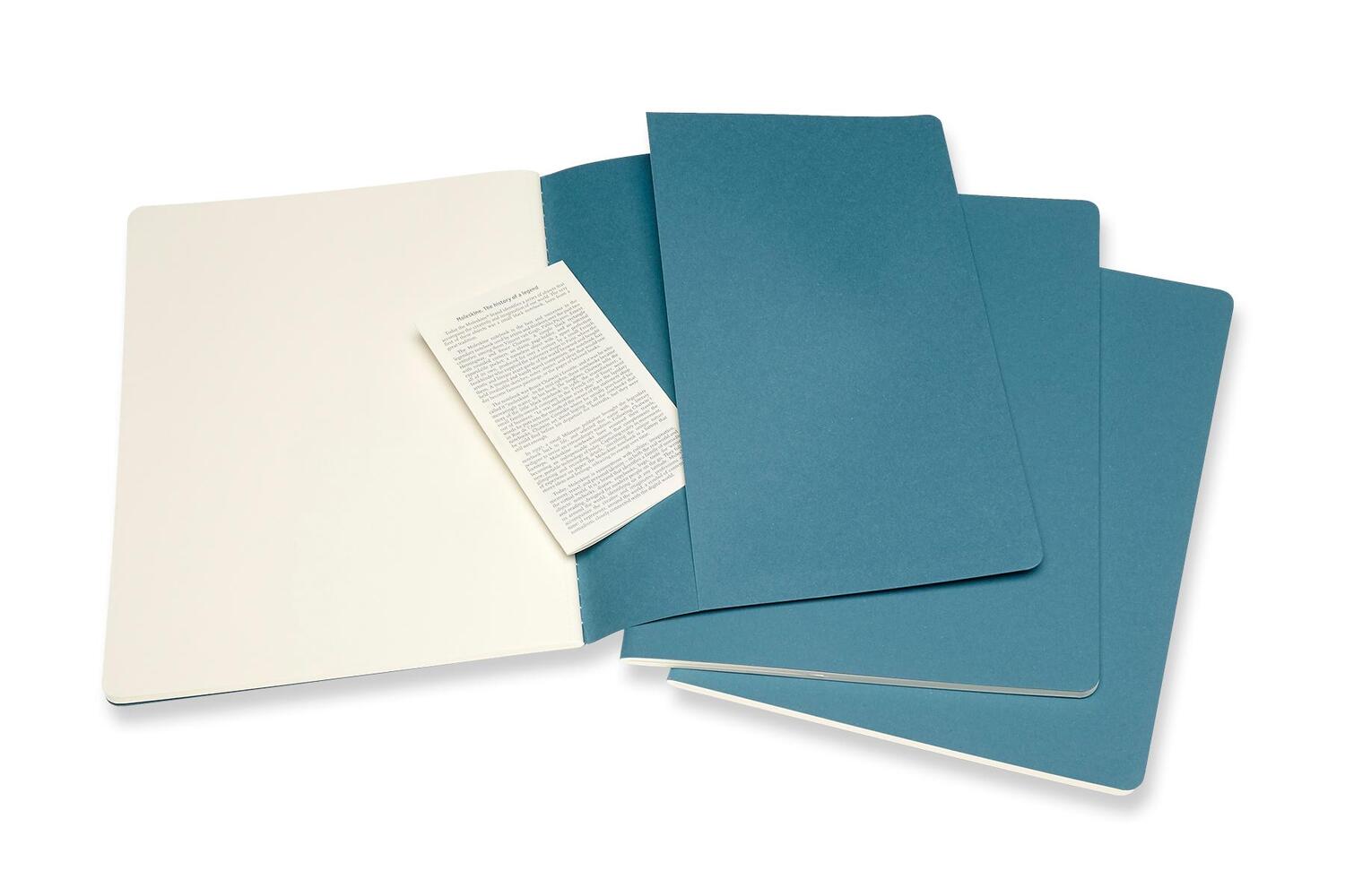 Bild: 8058647629636 | Moleskine Cahier XL, 3er Set, Blanko, Lebhaftes Blau | Notizbuch