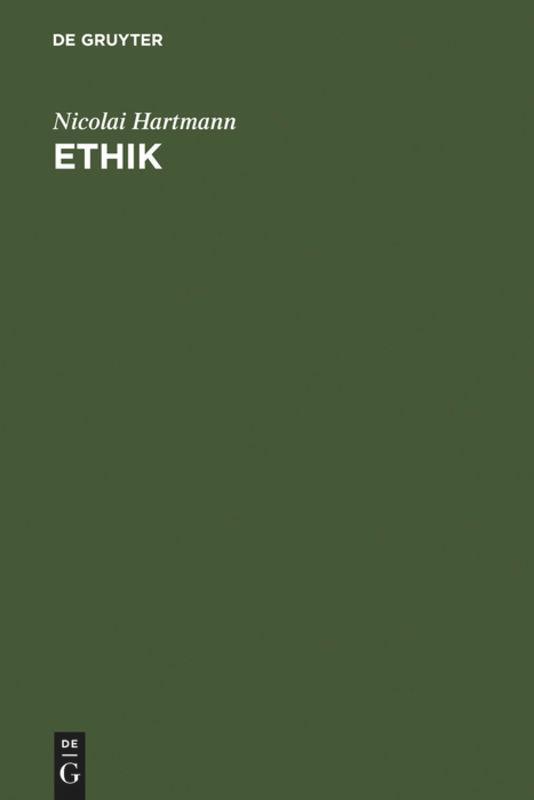 Cover: 9783110001419 | Ethik | Nicolai Hartmann | Buch | HC runder Rücken kaschiert | XXII