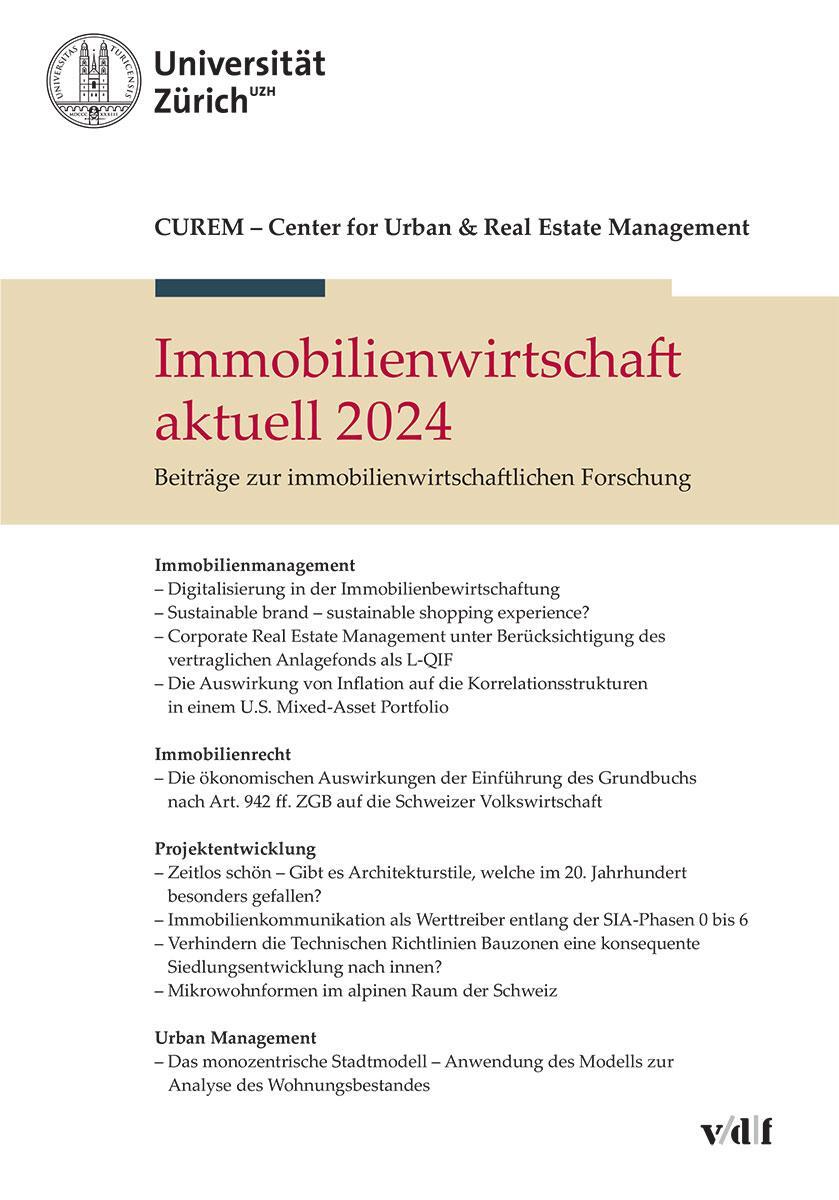 Cover: 9783728141750 | Immobilienwirtschaft aktuell 2024 | Zurich | Taschenbuch | 168 S.