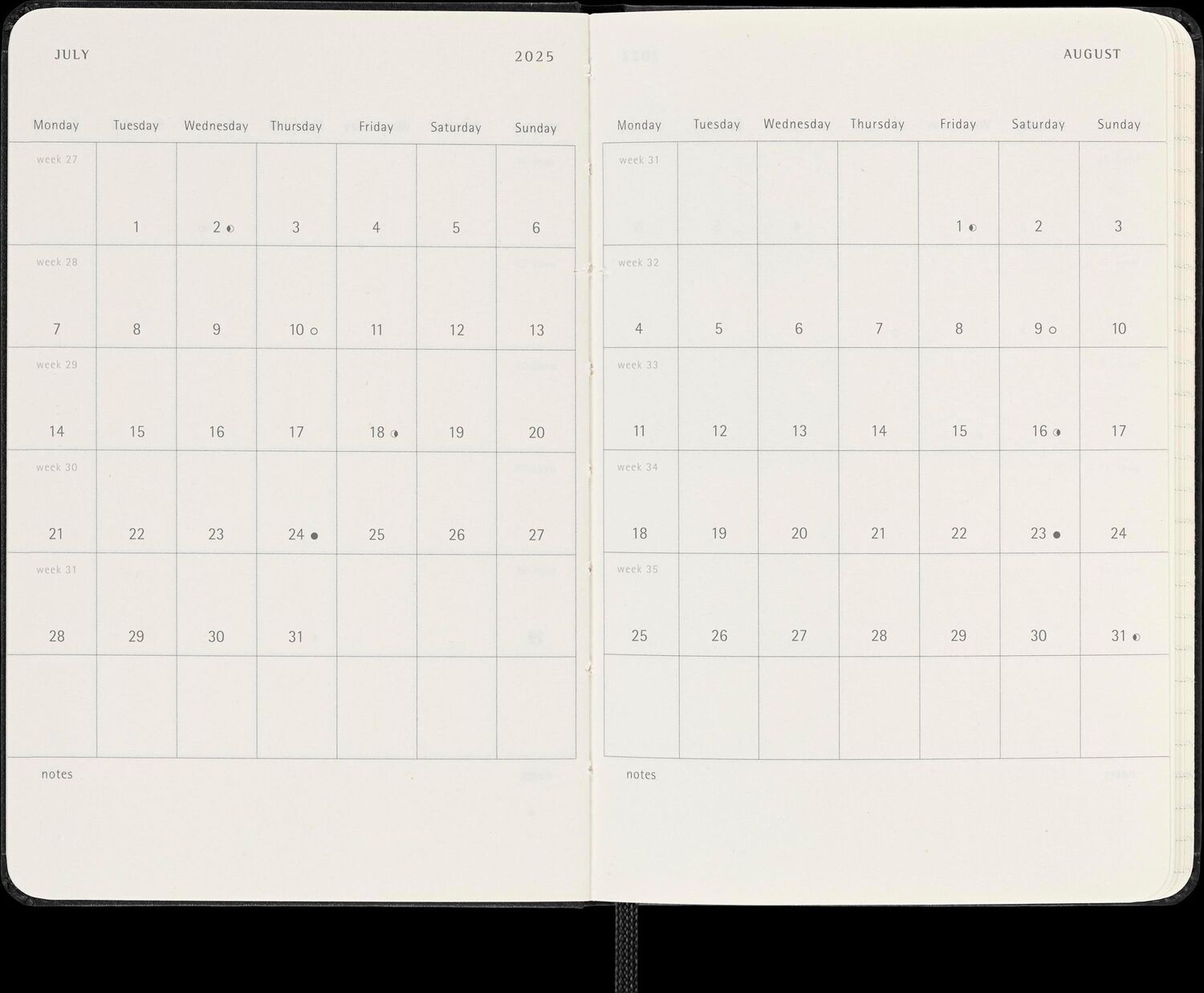 Bild: 8056999270476 | Moleskine Classic 12 Month 2025 Weekly Horizontal Planner, Hard...