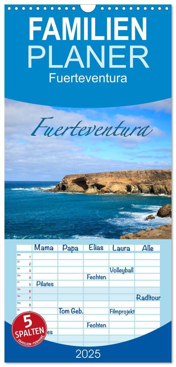 Cover: 9783457118290 | Familienplaner 2025 - Fuerteventura mit 5 Spalten (Wandkalender, 21...