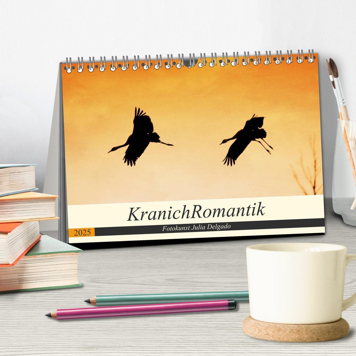 Bild: 9783435282517 | KranichRomantik (Tischkalender 2025 DIN A5 quer), CALVENDO...