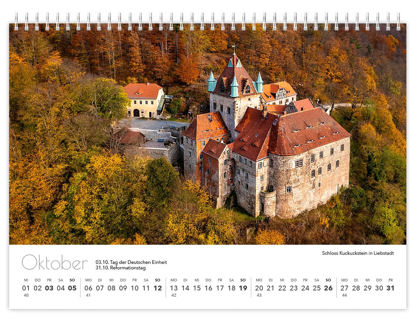 Bild: 9783910680821 | Kalender Sachsen von oben kompakt 2025 | 21 x 15 cm weißes Kalendarium