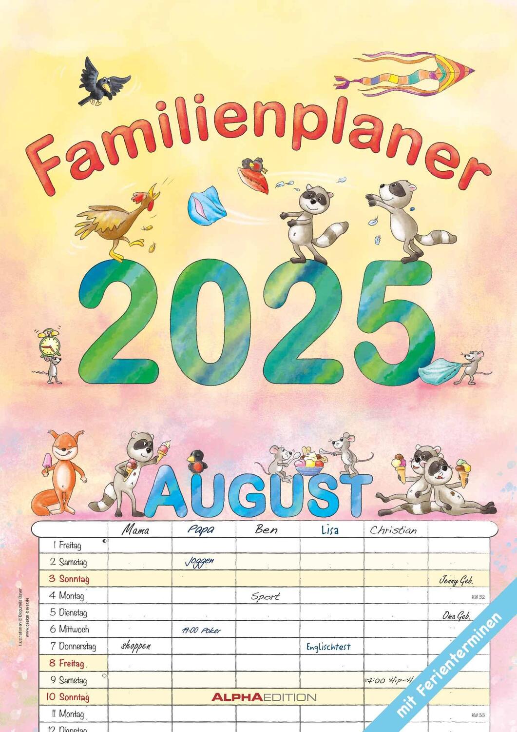 Cover: 4251732342074 | Familienplaner Cartoon 2025 - Familienkalender A3 (29,7x42 cm) -...