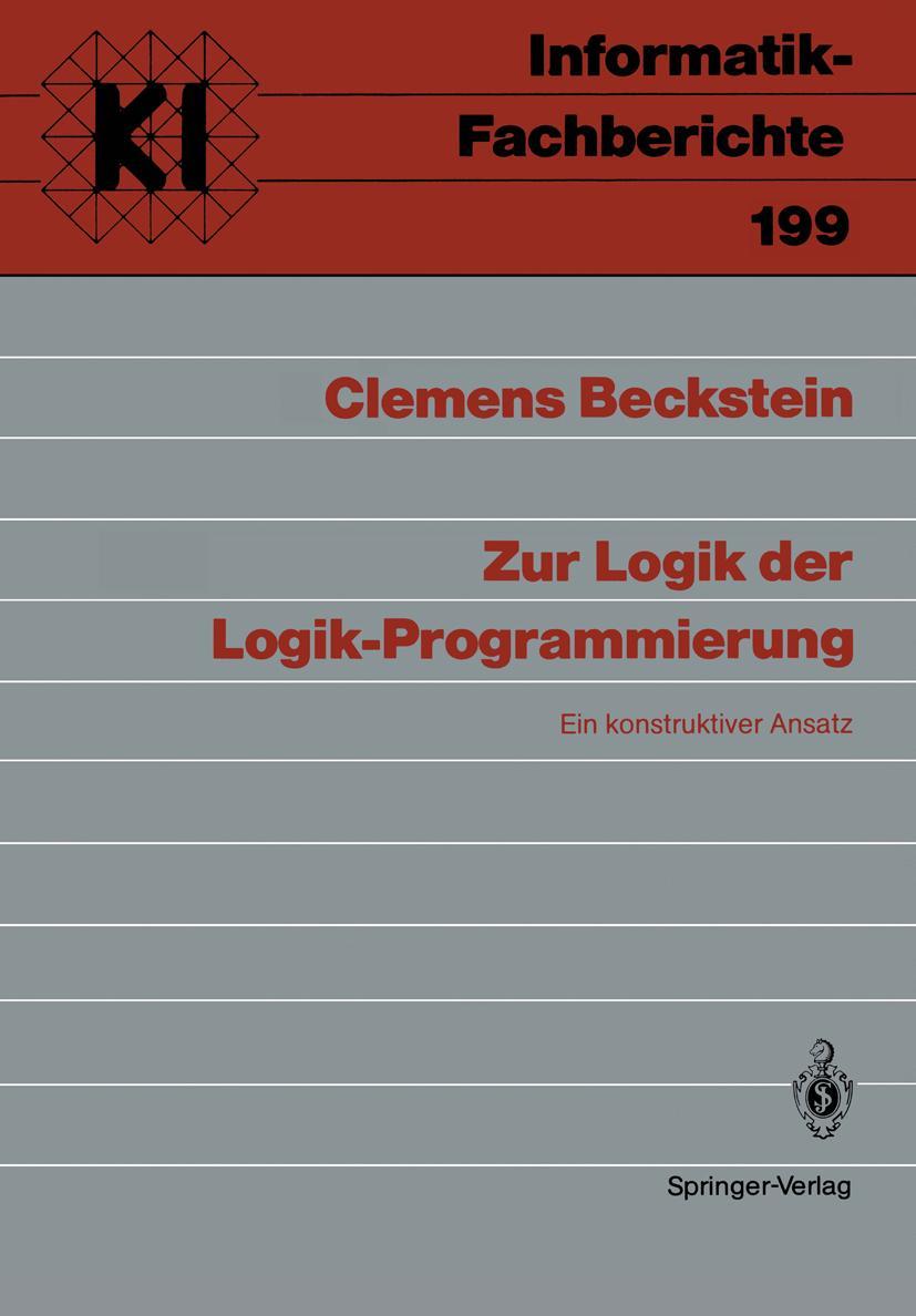 Cover: 9783540507208 | Zur Logik der Logik-Programmierung | Ein konstruktiver Ansatz | Buch