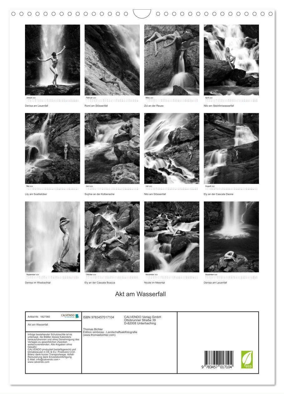 Bild: 9783457017104 | Akt am Wasserfall (Wandkalender 2025 DIN A3 hoch), CALVENDO...