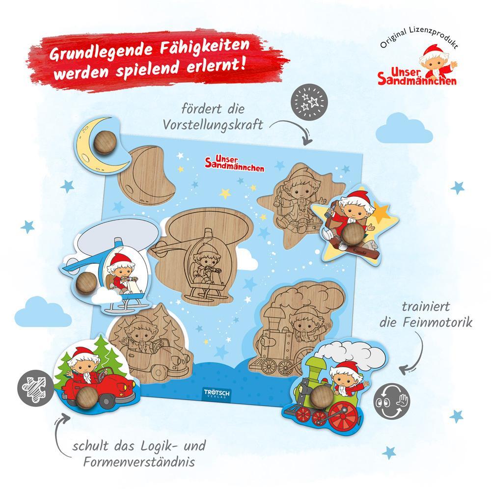 Bild: 4251901506054 | Trötsch Unser Sandmännchen Holzlegespiel Fahrzeuge | Holzspiel Puzzle