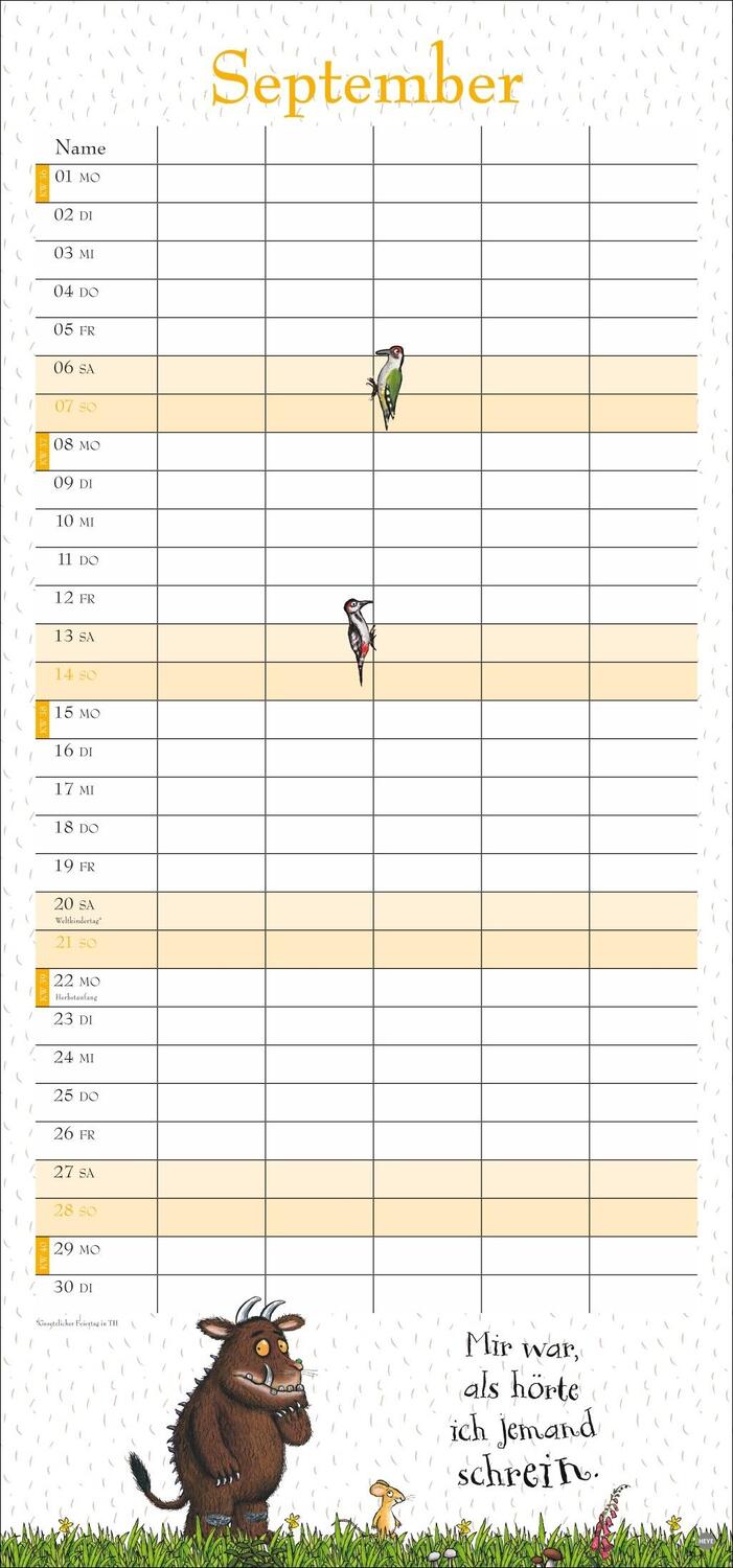 Bild: 9783756405923 | Der Grüffelo Familienplaner 2025 | Kalender | Familienplaner Athesia