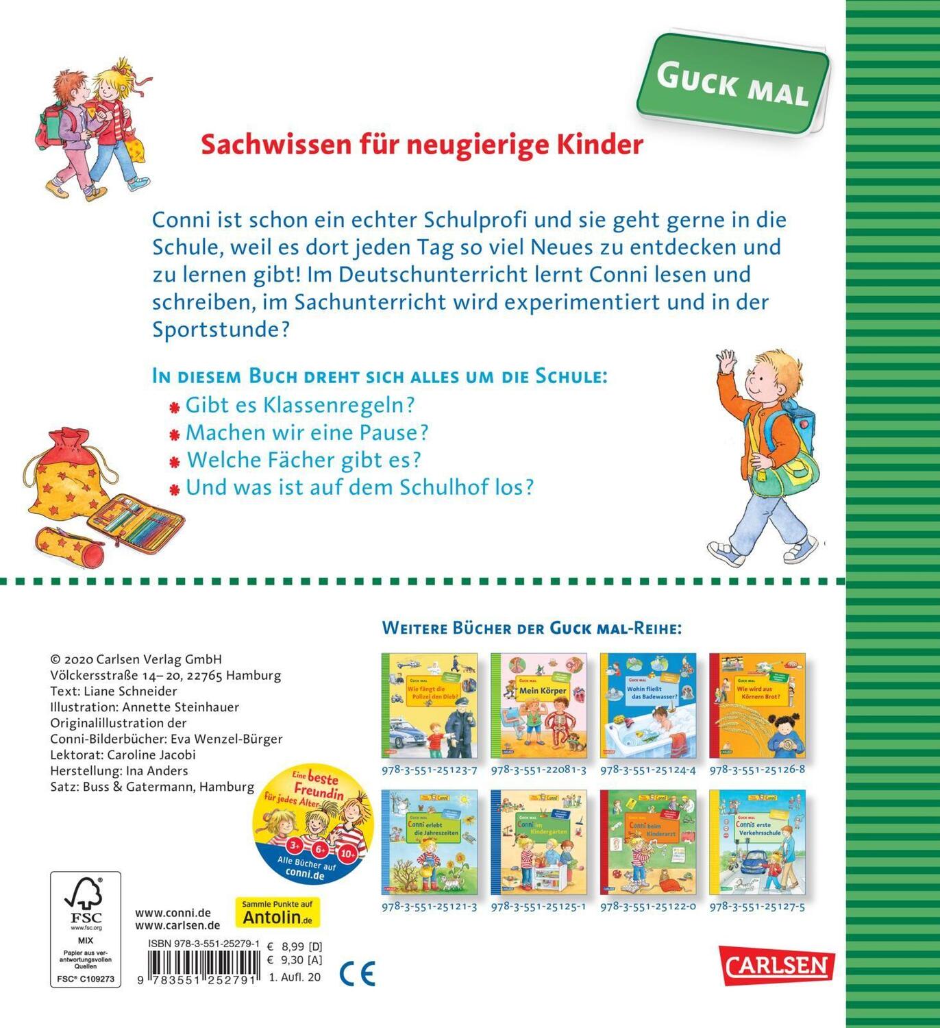 Rückseite: 9783551252791 | Guck mal: Conni in der Schule | Liane Schneider | Buch | Guck mal