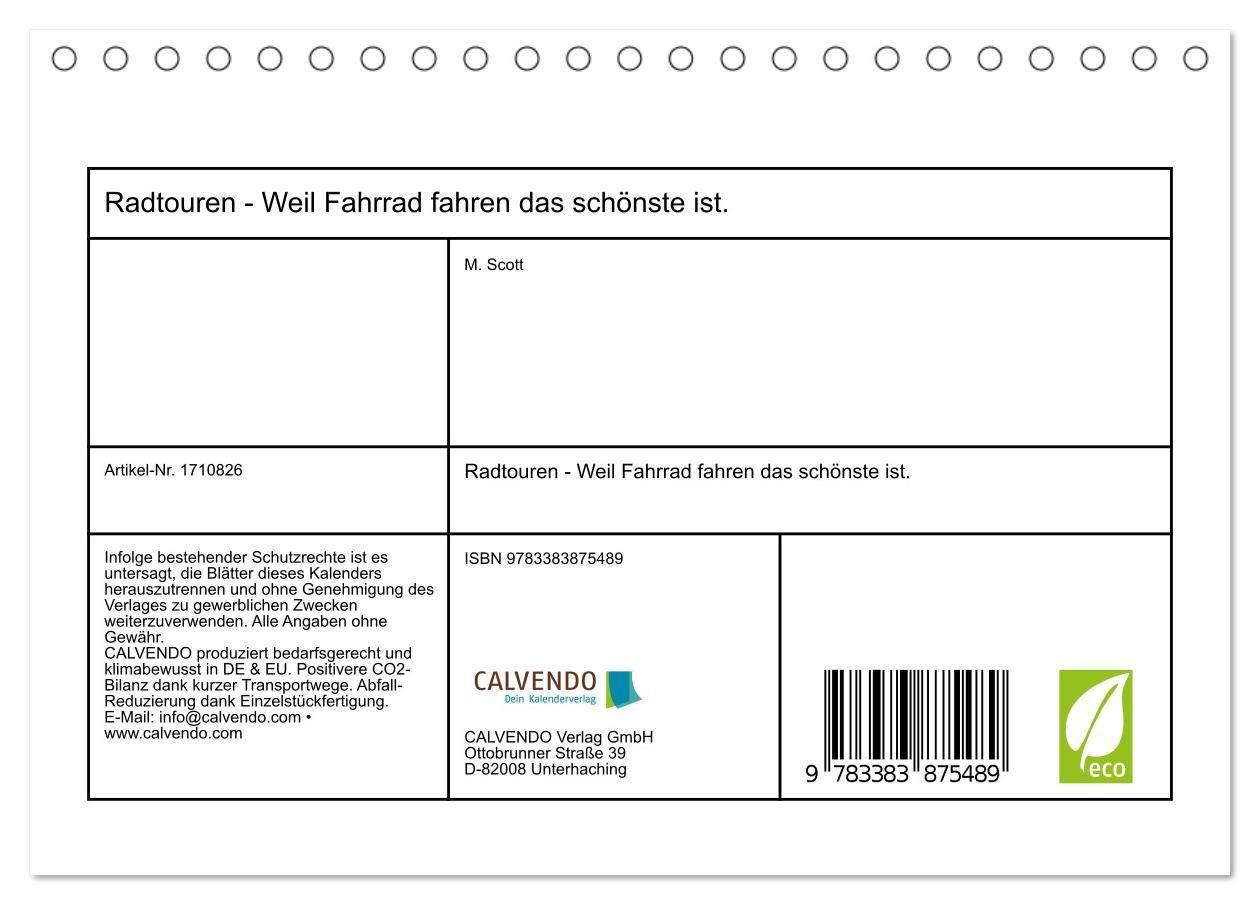 Bild: 9783383875489 | Radtouren - Weil Fahrrad fahren das schönste ist. (Tischkalender...