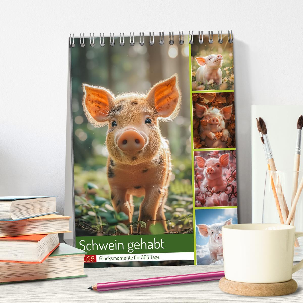 Bild: 9783457160558 | Schwein gehabt (Tischkalender 2025 DIN A5 hoch), CALVENDO...