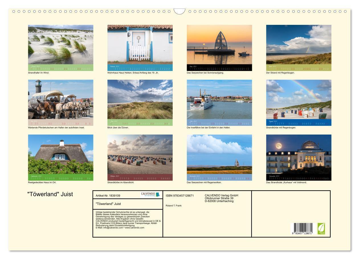 Bild: 9783457128671 | "Töwerland" Juist (Wandkalender 2025 DIN A2 quer), CALVENDO...