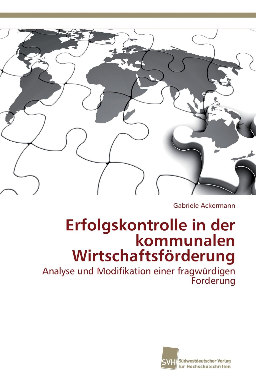 Cover: 9783838132150 | Erfolgskontrolle in der kommunalen Wirtschaftsförderung | Ackermann