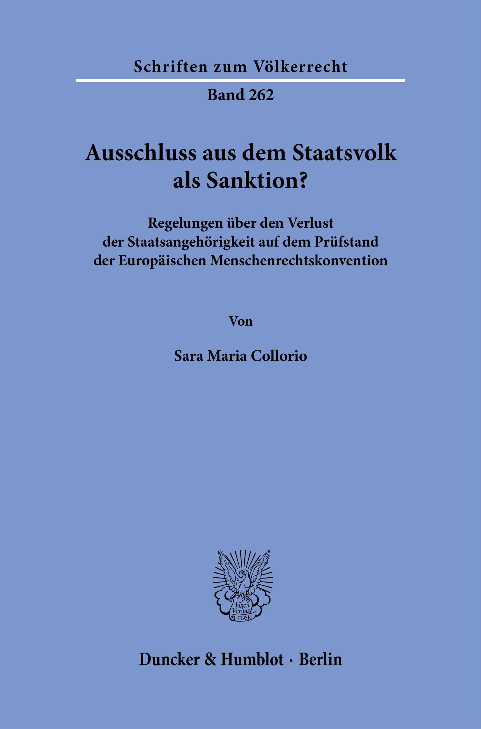 Cover: 9783428193073 | Ausschluss aus dem Staatsvolk als Sanktion? | Sara Maria Collorio