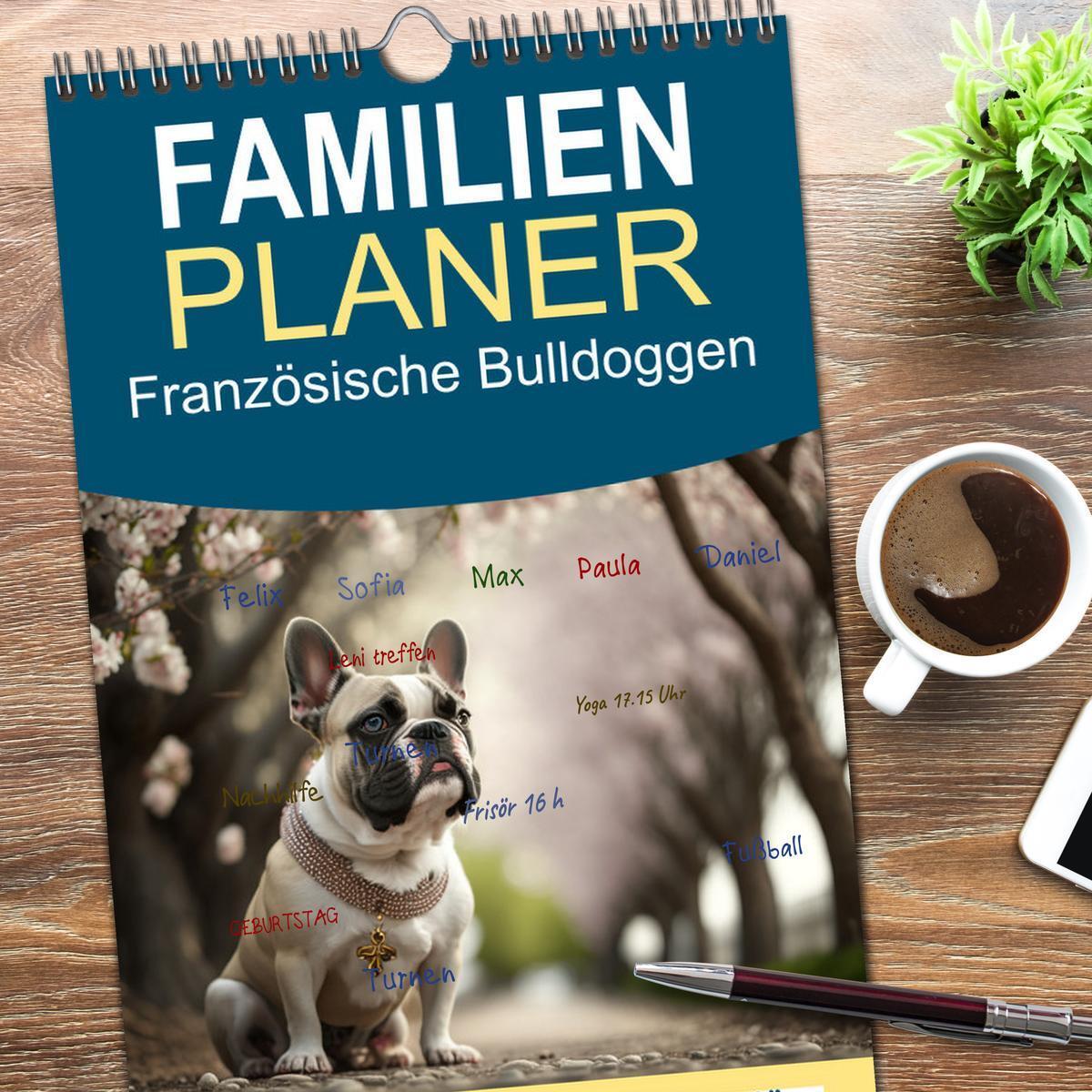 Bild: 9783457093566 | Familienplaner 2025 - Französische Bulldoggen mit 5 Spalten...