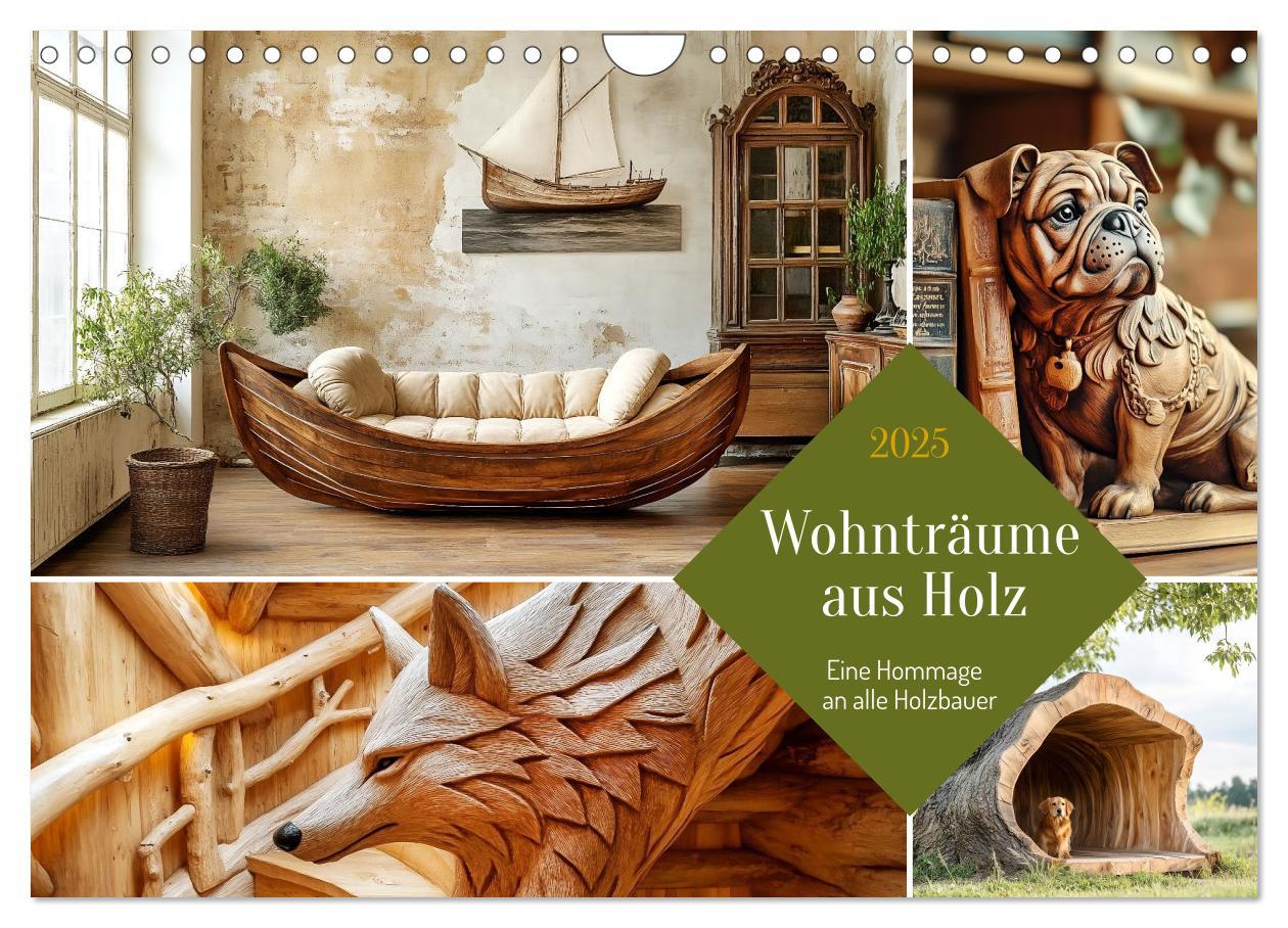 Cover: 9783457187913 | Wohnträume aus Holz (Wandkalender 2025 DIN A4 quer), CALVENDO...