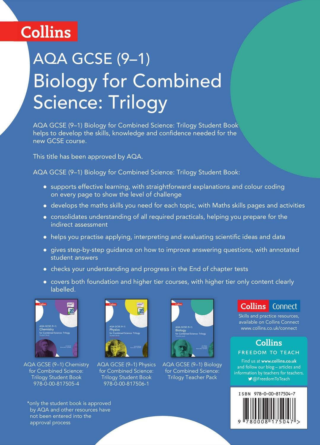 Rückseite: 9780008175047 | AQA GCSE Biology for Combined Science: Trilogy 9-1 Student Book | Buch