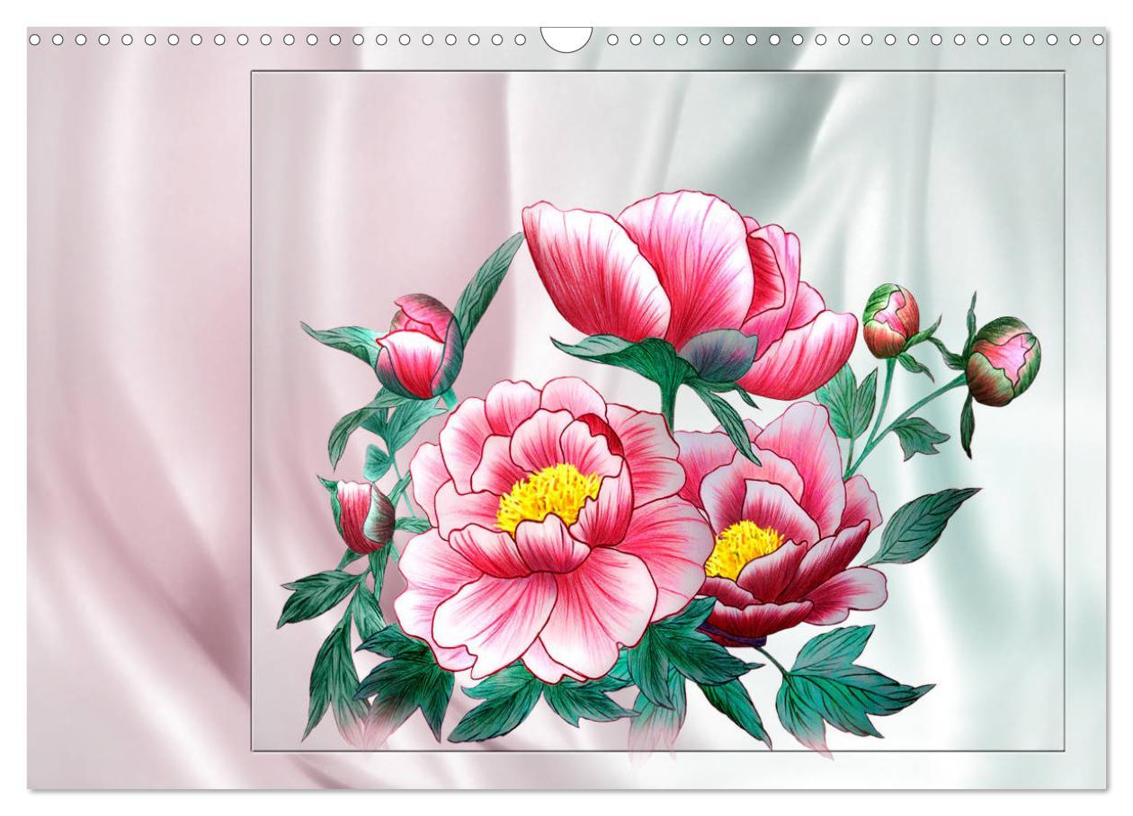 Bild: 9783435554164 | Blumen-Zeichnungen (Wandkalender 2025 DIN A3 quer), CALVENDO...