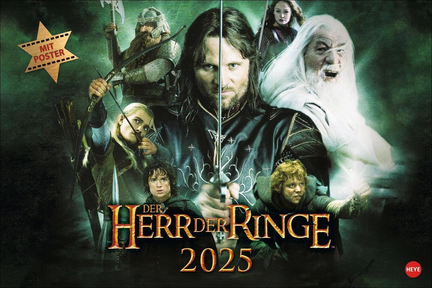 Cover: 9783756404988 | Der Herr der Ringe Broschur XL Kalender 2025 | Heye | Kalender | 28 S.