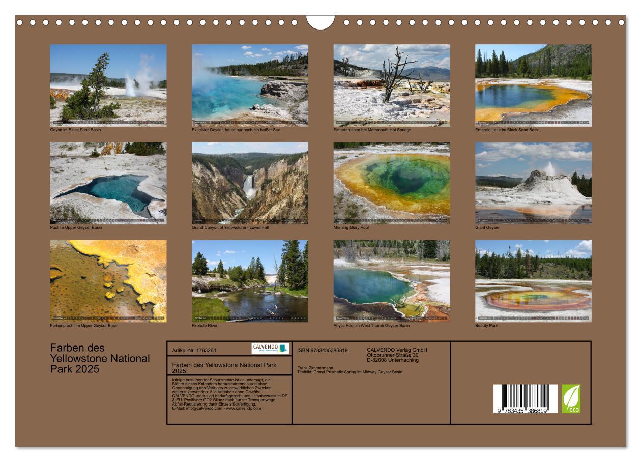 Bild: 9783435386819 | Farben des Yellowstone National Park 2025 (Wandkalender 2025 DIN A3...