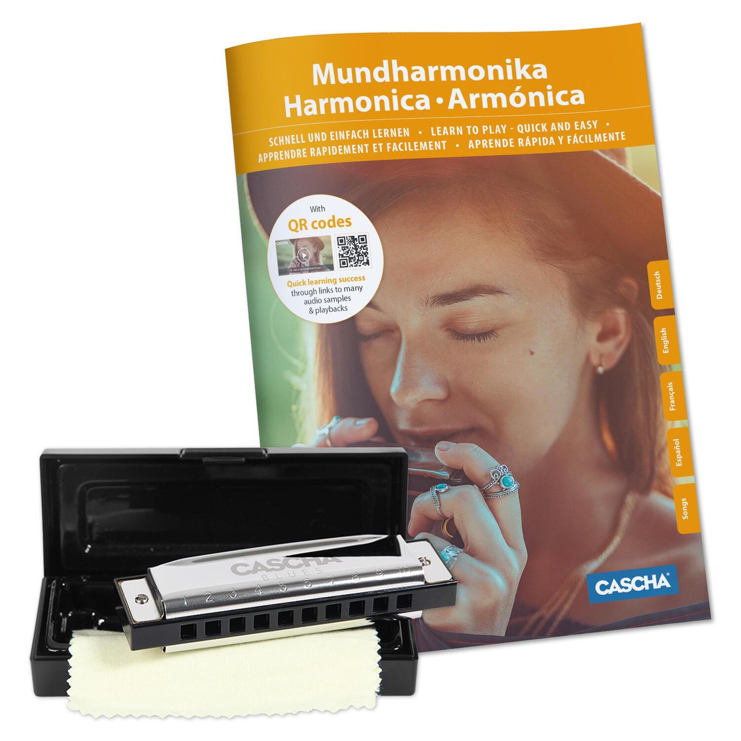 Cover: 4026929919489 | Blues Harmonica Set, (incl. 4 languages Method (DE/EN/FR/ES), case,...