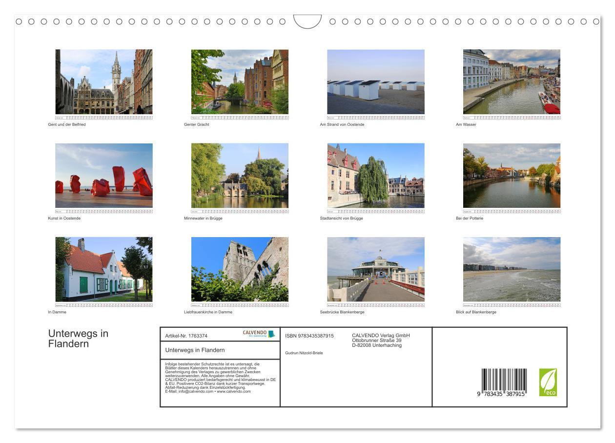 Bild: 9783435387915 | Unterwegs in Flandern (Wandkalender 2025 DIN A3 quer), CALVENDO...