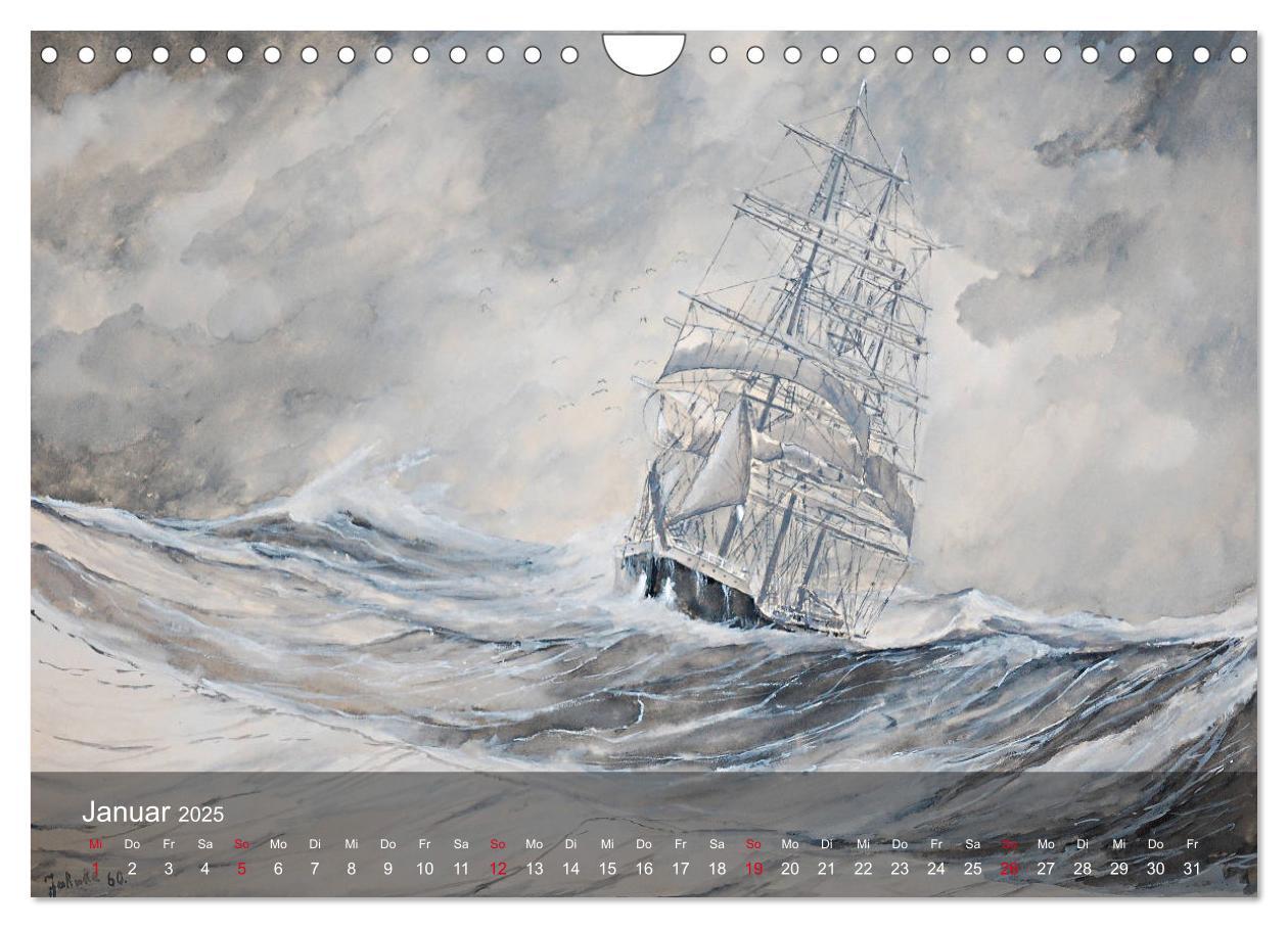 Bild: 9783435405299 | Segel am Horizont - Marinemaler Alfred Jahnke (Wandkalender 2025...