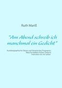 Cover: 9783839134139 | "Am Abend schreib ich manchmal ein Gedicht" | Ruth Mariß | Taschenbuch