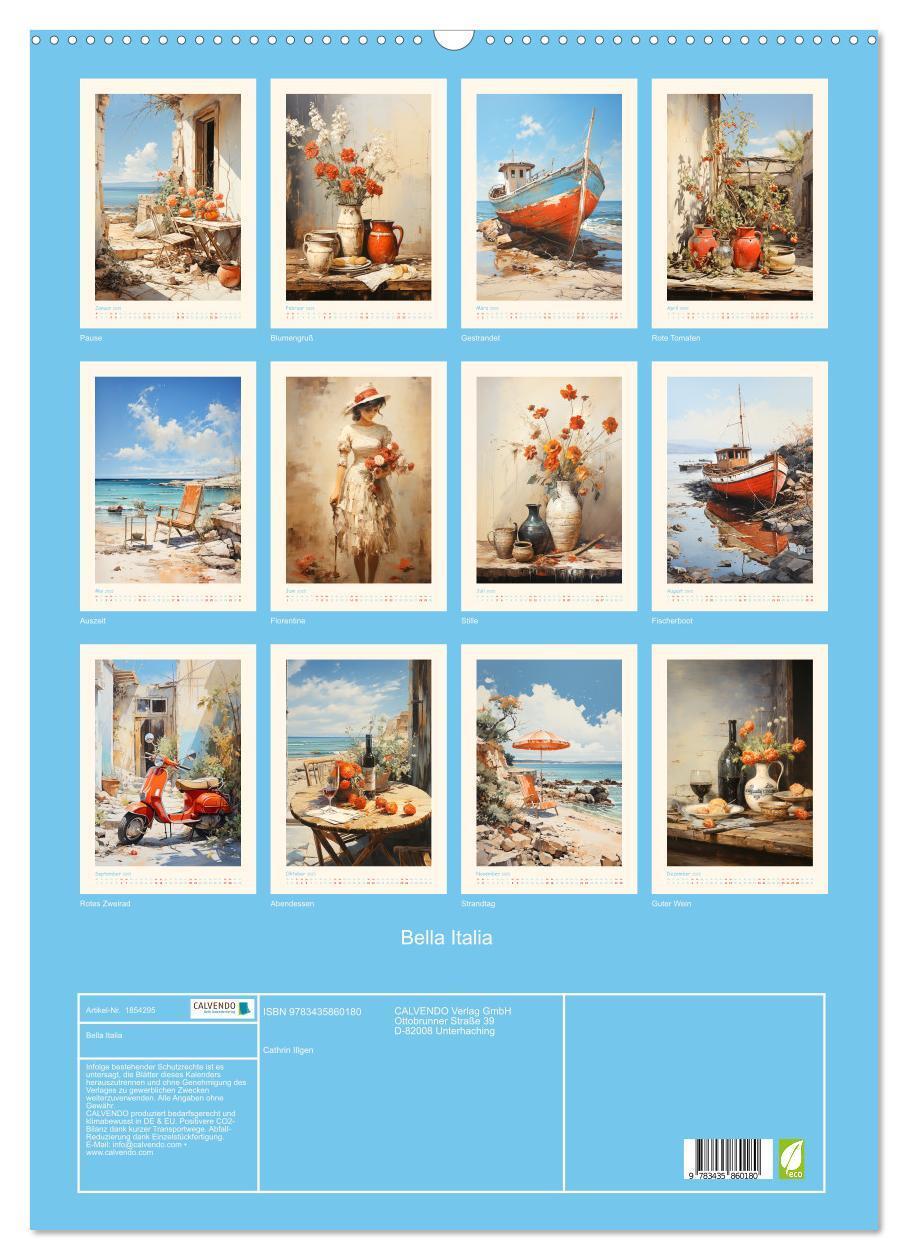 Bild: 9783435860180 | Bella Italia (Wandkalender 2025 DIN A2 hoch), CALVENDO Monatskalender