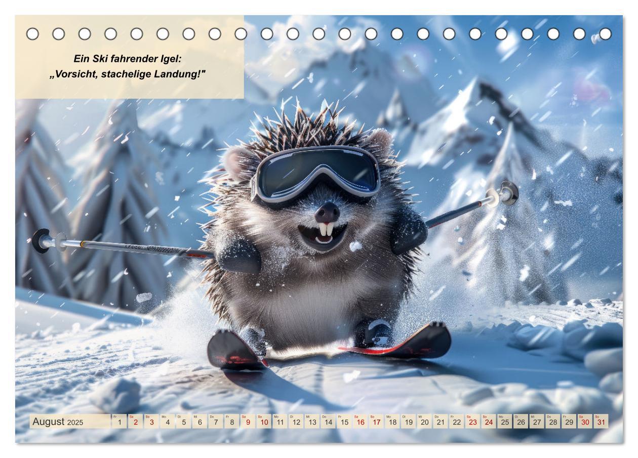 Bild: 9783457156124 | Tierisch lustige Skifahrer (Tischkalender 2025 DIN A5 quer),...