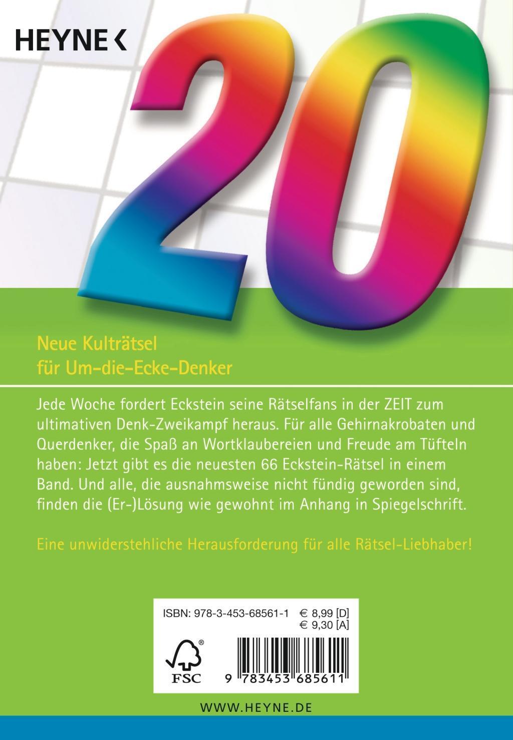 Bild: 9783453685611 | Um die Ecke gedacht 20 | 66 Kreuzworträtsel aus der ZEIT | Eckstein