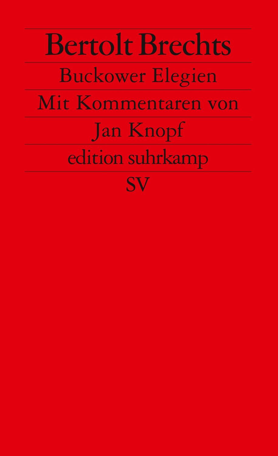 Cover: 9783518113974 | Brechts Bukower Elegien | Bertolt Brecht | Taschenbuch | 144 S. | 2013