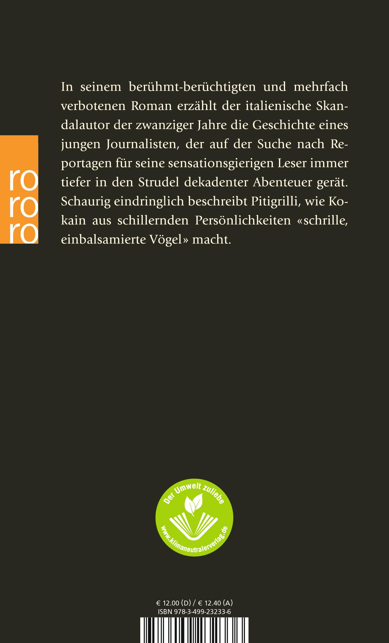 Rückseite: 9783499232336 | Kokain | Pitigrilli | Taschenbuch | 222 S. | Deutsch | 2002