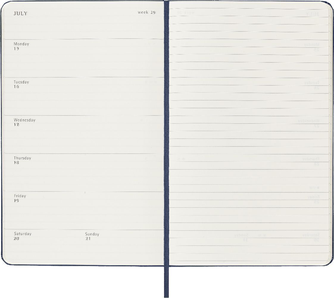 Bild: 8056598856903 | Moleskine 18 Monate Wochen Notizkalender 2023/2024, Large/A5, Saphir