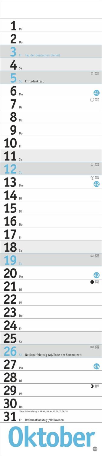 Bild: 9783756408429 | Langplaner, hellblau 2025 | Kalender | Bürokalender Heye | 13 S.