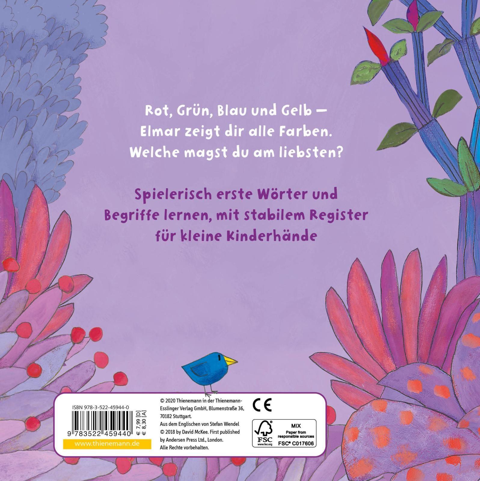 Rückseite: 9783522459440 | Elmar: Elmars Farben | Sprache spielerisch fördern | David McKee