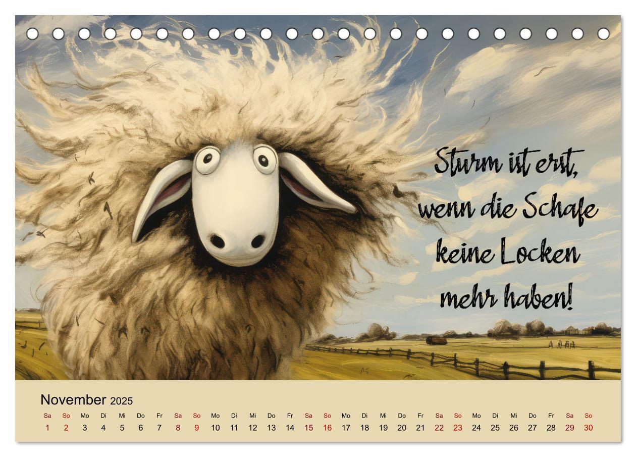 Bild: 9783383825903 | Schafsprüche (Tischkalender 2025 DIN A5 quer), CALVENDO Monatskalender