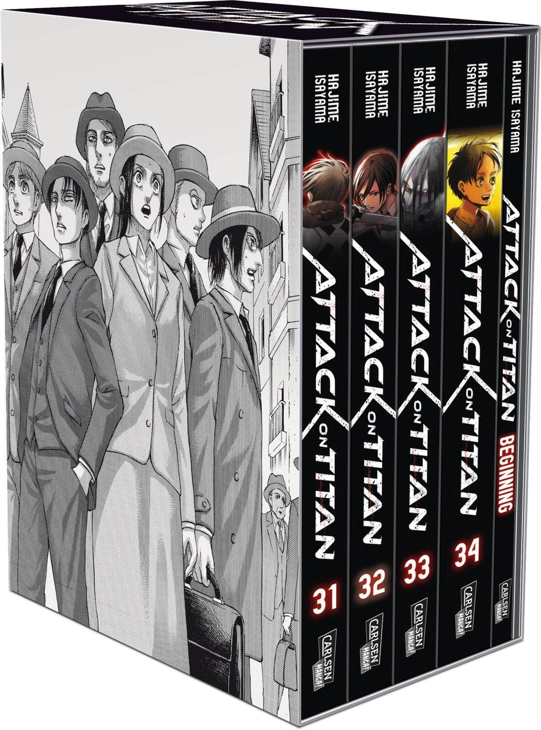 Cover: 9783551792747 | Attack on Titan, Bände 31-34 im Sammelschuber mit Extra | Isayama