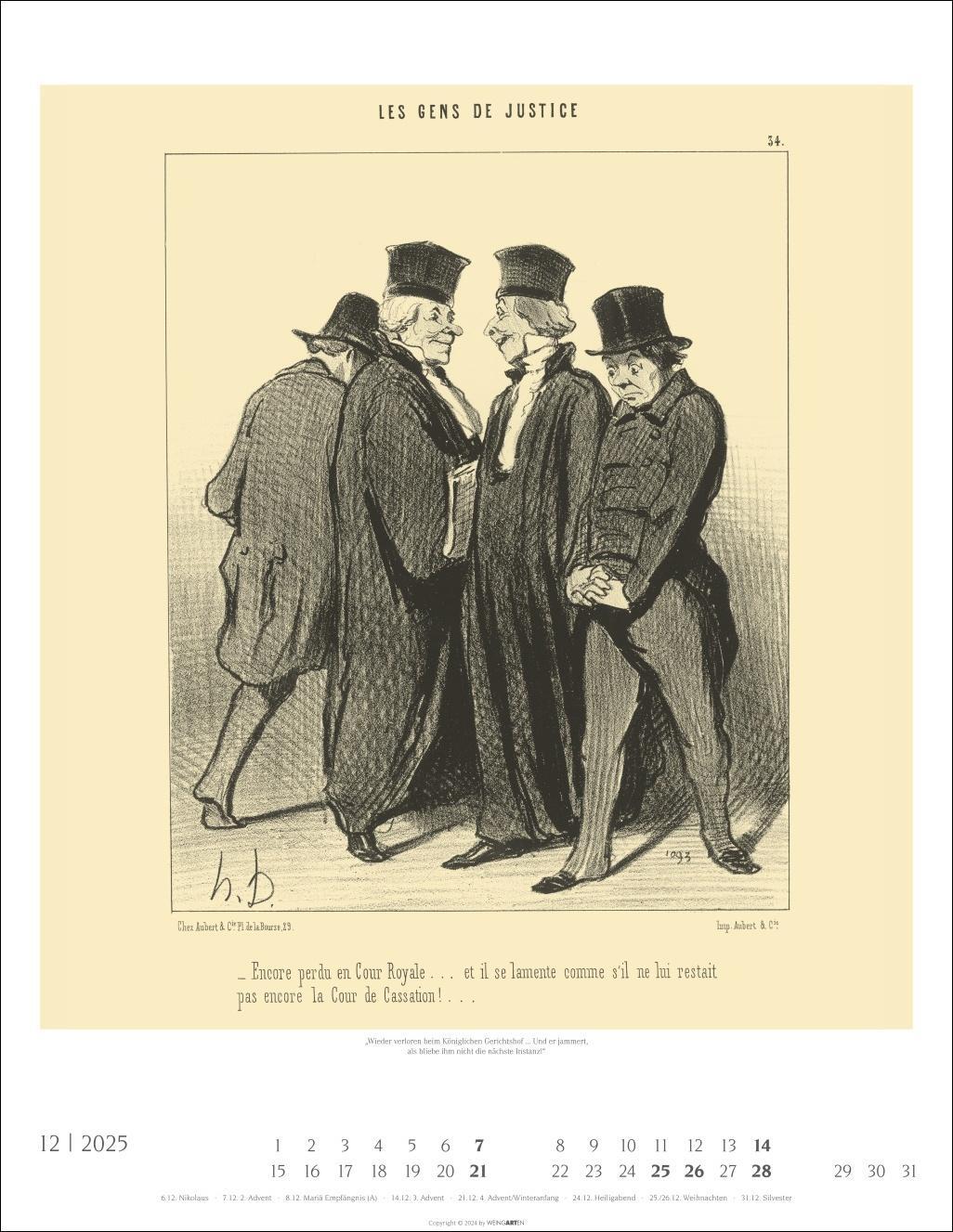 Bild: 9783839900420 | Honoré Daumier: Die Juristen Kalender 2025 | Kalender | Spiralbindung