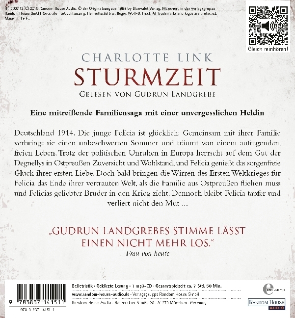 Bild: 9783837141511 | Sturmzeit, 1 Audio-CD, 1 MP3 | Charlotte Link | Audio-CD | 470 Min.