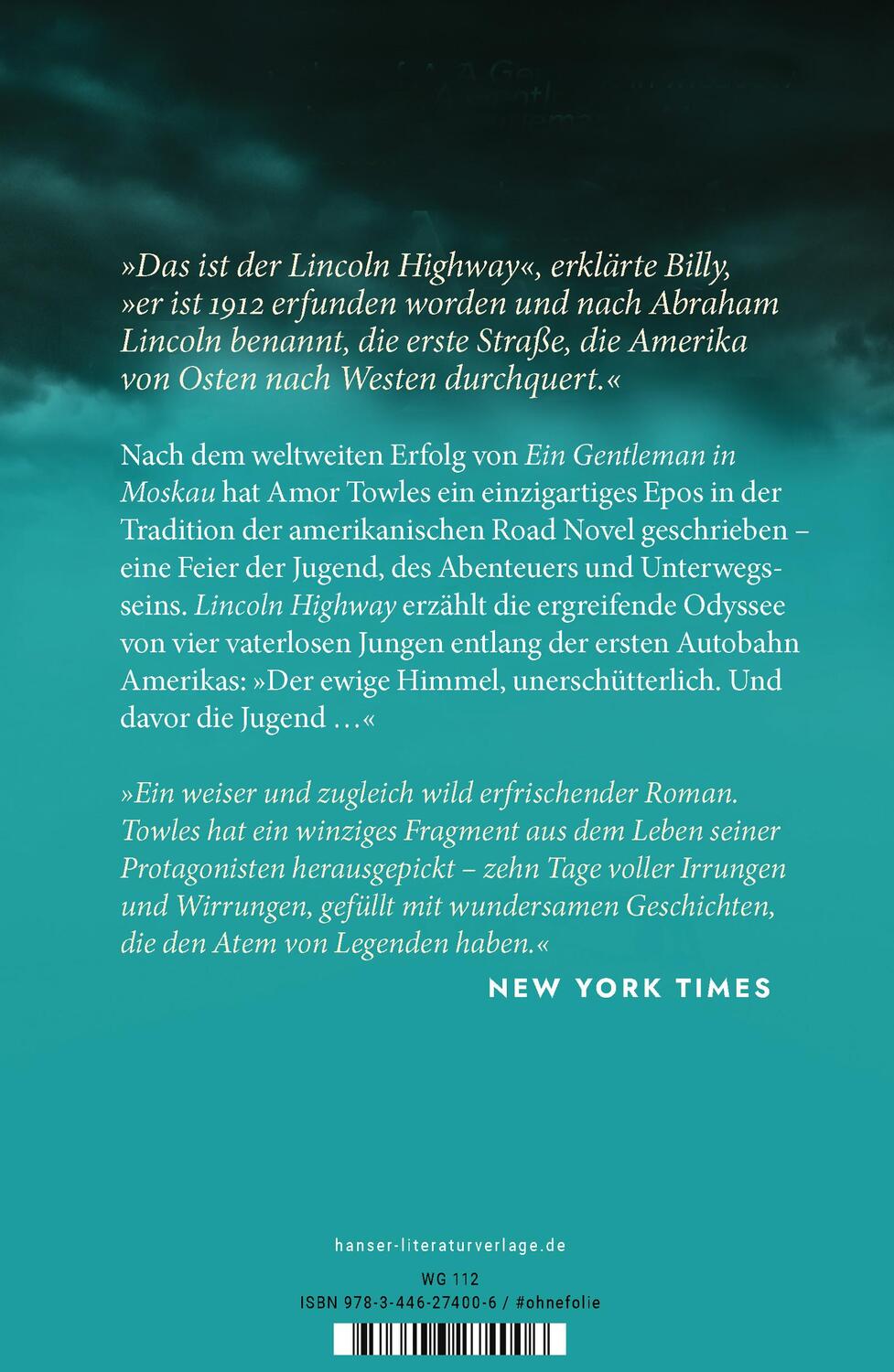 Bild: 9783446274006 | Lincoln Highway | Amor Towles | Buch | Mit Lesebändchen | 576 S.