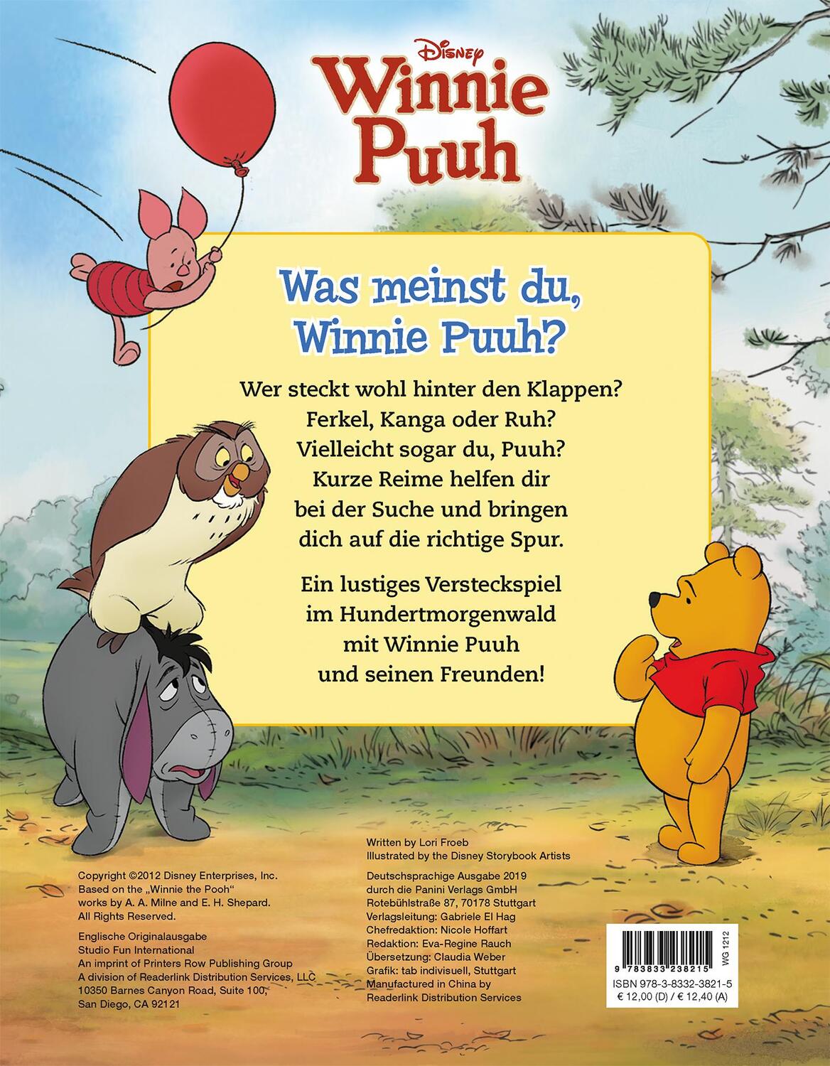 Rückseite: 9783833238215 | Disney Winnie Puuh: Such mich, Puuh! | Lori Froeb | Buch | 12 S.